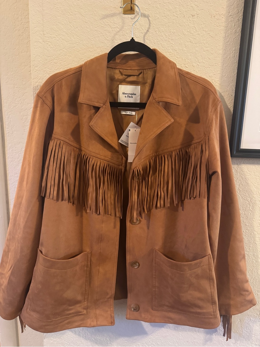 A&F vegan suede fringe jacket
